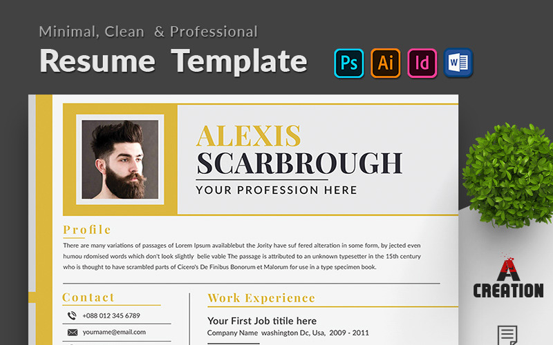 Download Резюме "Alexis Scarbrough CV Resume Template" / Alexis Scarbrough CV Resume Template - Резюме на тему графика resume a4 bundle classic clean cv letter job minimalist download layout template word simple application student objective 2page coverletter