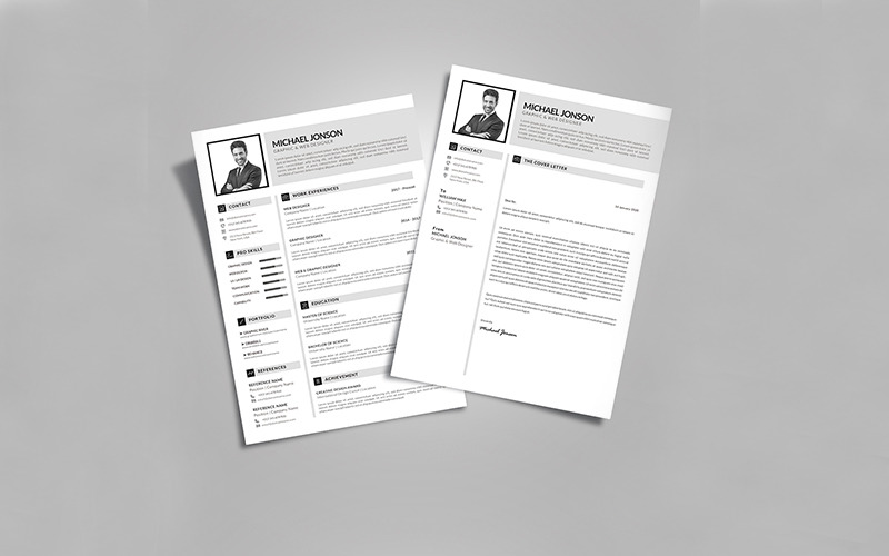 Download Резюме "Clean with cover letter Resume Template" / Clean with cover letter Resume Template - Резюме на тему графика resume cv clean modern personal portfolio