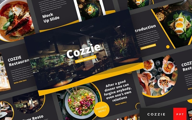 Cozzie Restaurant PowerPoint template TemplateMonster