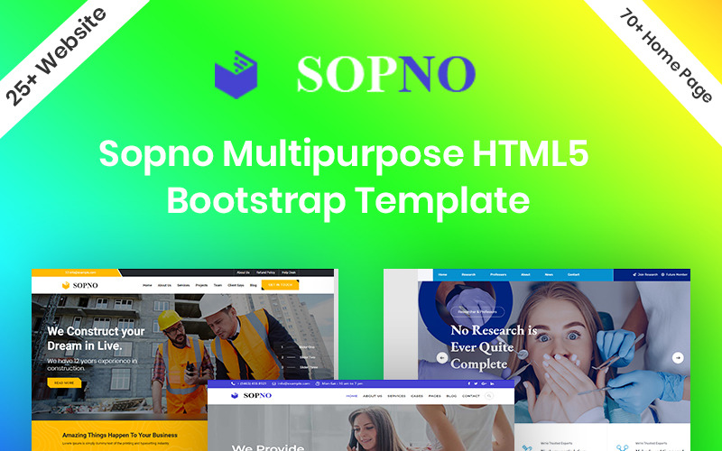 Modello bootstrap HTML5 multiuso Sopno