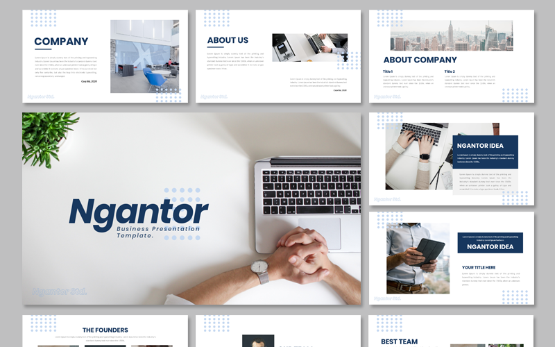 Ngantor - PowerPoint-sjabloon voor bedrijven