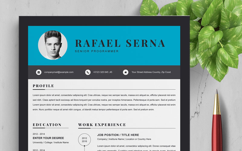 Download Резюме "Serna Resume Template" / Serna Resume Template - Резюме на тему графика 2 page a4 clean cv design elegant resume female feminine infographic letter minimalist modern portfolio professional indesign minimal pages