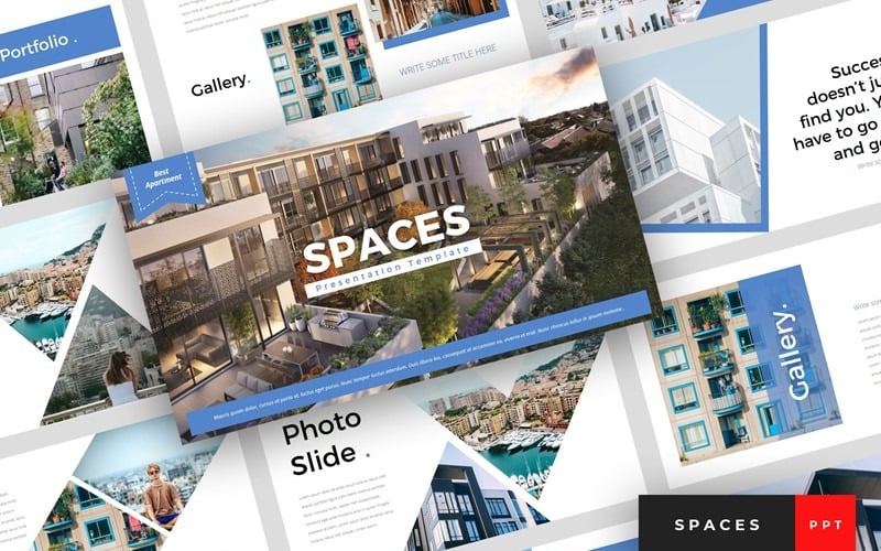 Spaces - Lägenhet PowerPoint-mall