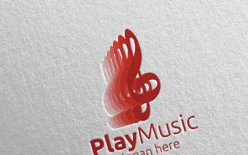 Download Шаблон логотипа "Abstract Music with Note and Play Concept 48 Logo Template" / Abstract Music with Note and Play Concept 48 Logo Template - Шаблон логотипа на тему графика music logo karaoke melody movie multimedia record voice singer note sound song play video volume audio vector compose disco abstract