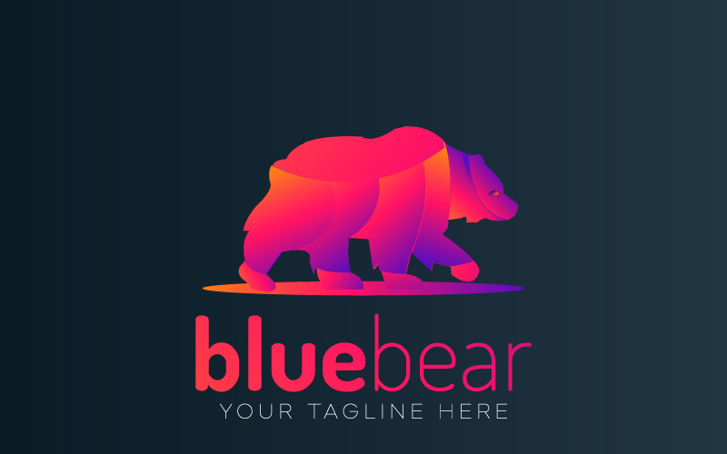 Download Шаблон логотипа "Blue bear abstract design Logo Template" / Blue bear abstract design Logo Template - Шаблон логотипа на тему графика corporate minimal logotype creative alphabet symbol typography shape letter icon modern identity vector graphic abstract illustration sign trendy logo design