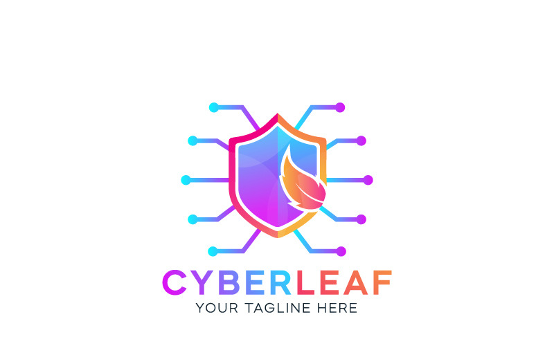 Download Шаблон логотипа "CYBER LEAF ABSTRACT DESIGN Logo Template" / CYBER LEAF ABSTRACT DESIGN Logo Template - Шаблон логотипа на тему графика corporate minimal logotype creative alphabet symbol typography shape letter icon modern identity vector graphic abstract illustration sign trendy logo design