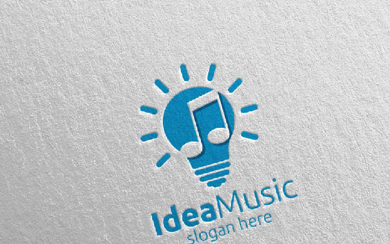 Download Шаблон логотипа "Idea Music with Note Concept 42 Logo Template" / Idea Music with Note Concept 42 Logo Template - Шаблон логотипа на тему графика music logo karaoke melody movie multimedia record voice singer note sound song play wave video volume audio vector compose idea