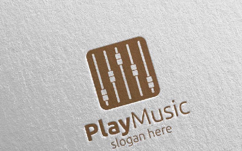 Download Recording Studio Music With Play Concept 45 Logo Template.