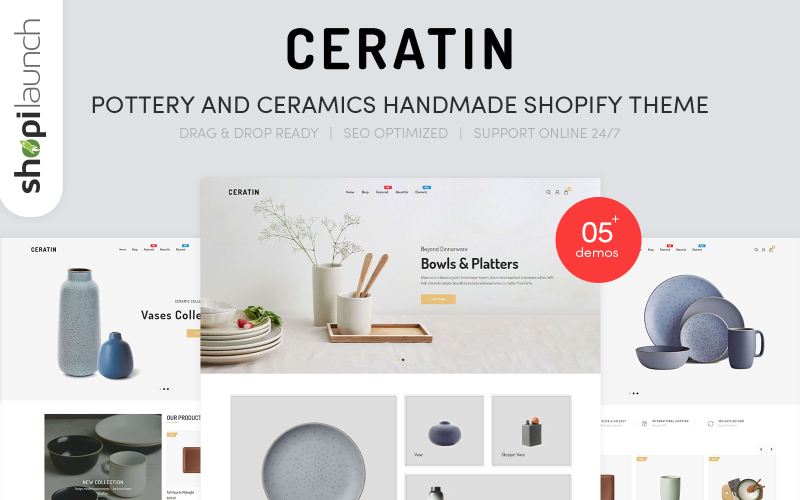 Ceratin - Handgemaakt Shopify-thema van aardewerk en keramiek