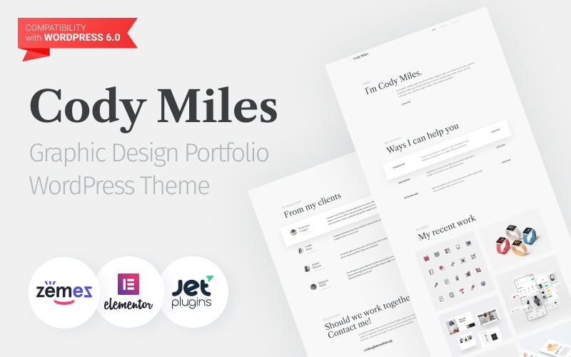 Codi Miles – Graficzny motyw WordPress dla kreatywnego portfolio i witryny prezentującej projektantów