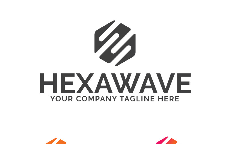 Download Шаблон логотипа "Hexawave Logo Template" / Hexawave Logo Template - Шаблон логотипа на тему графика hexa logo wave hexawave sound art