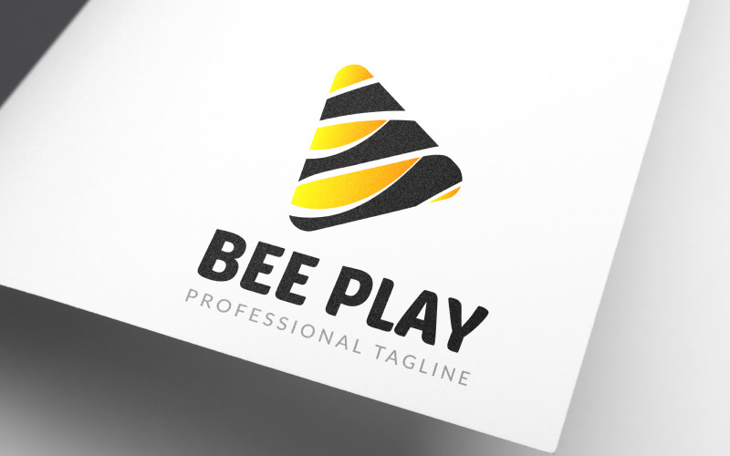 Download Шаблон логотипа "Honey Bee Play Media Logo Template" / Honey Bee Play Media Logo Template - Шаблон логотипа на тему графика logo,design,minimal,animal,media,play,studio,digital,celebrity,honey,bee,sweet,comb,entertainment,professional,creative,technology,triangle,triangulation