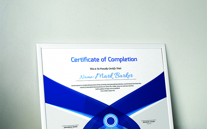 Download Шаблон сертификата "Abstract Curvy Certificate Template" / Abstract Curvy Certificate Template - Шаблон сертификата на тему графика certificate corporate decorative diploma elegant excellence frame graduation green modern multicolor ornament ornaments paper print ready template professional red simple