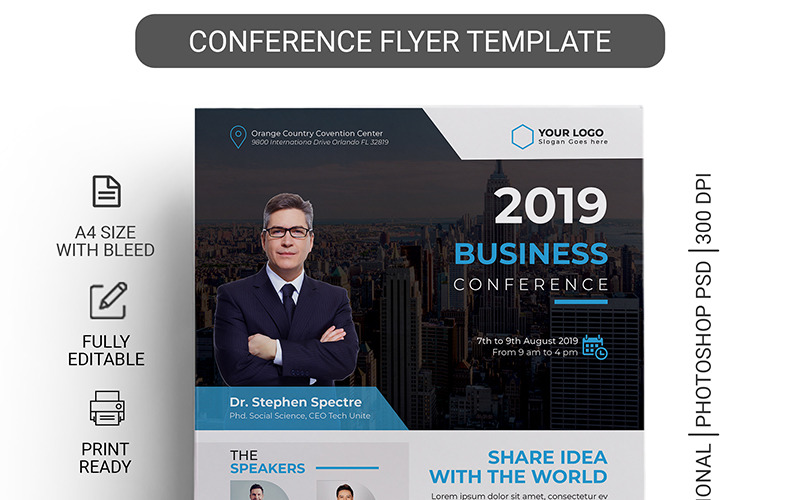 Conference Business flyer template #95033 - TemplateMonster