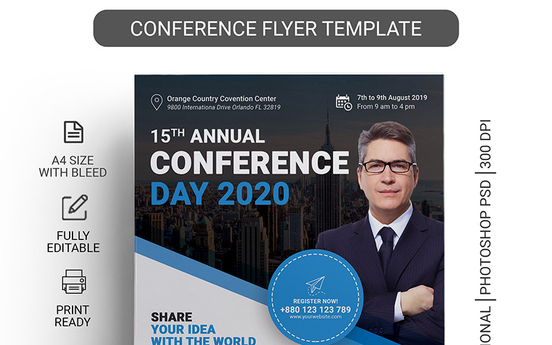 Download Фирменный стиль "CONFERENCE FLYER 05 - Corporate Identity Template" / CONFERENCE FLYER 05 - Corporate Identity Template - Фирменный стиль на тему графика 