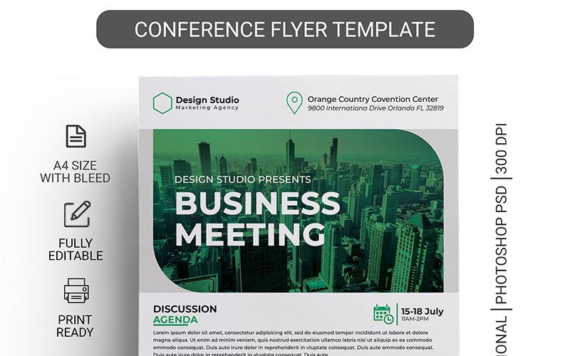 Download Фирменный стиль "CONFERENCE FLYER 06 - Corporate Identity Template" / CONFERENCE FLYER 06 - Corporate Identity Template - Фирменный стиль на тему графика 