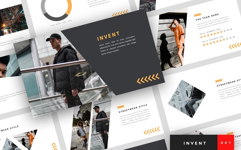 Invent - Street Fashion PowerPoint-sjabloon
