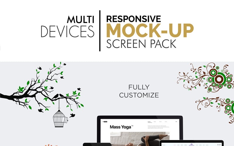 Multi Devices Responsive Screen Pack Product Mockup
