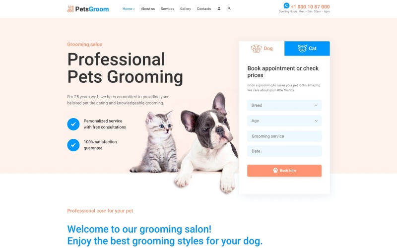 PetsGroom - Animals & Pets Multipage Czysty szablon Joomla