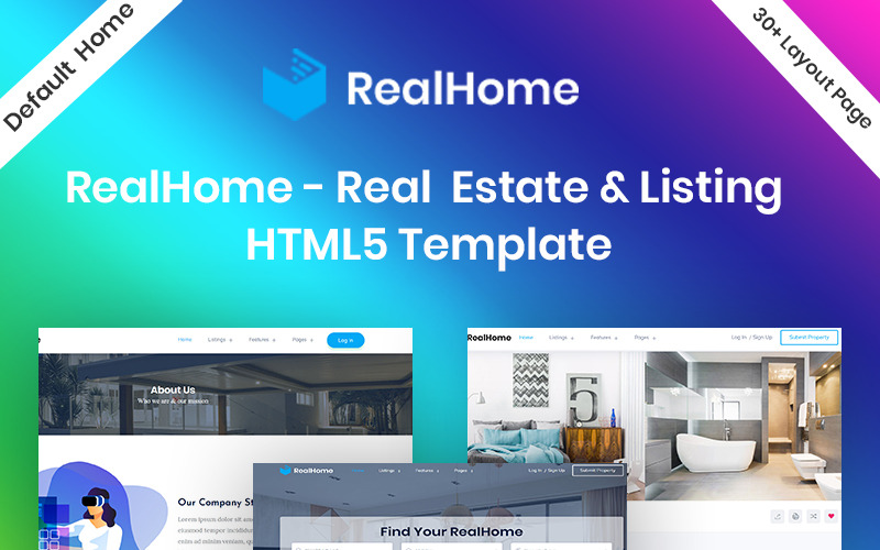 RealHome - Modèle de site Web Bootstrap HTML5 pour les annonces et l'immobilier