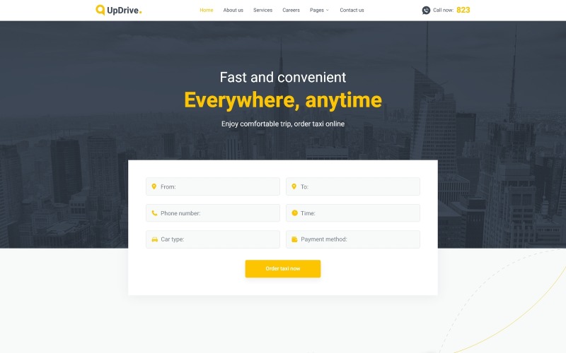 UpDrive - szablon witryny internetowej usługi taksówki online