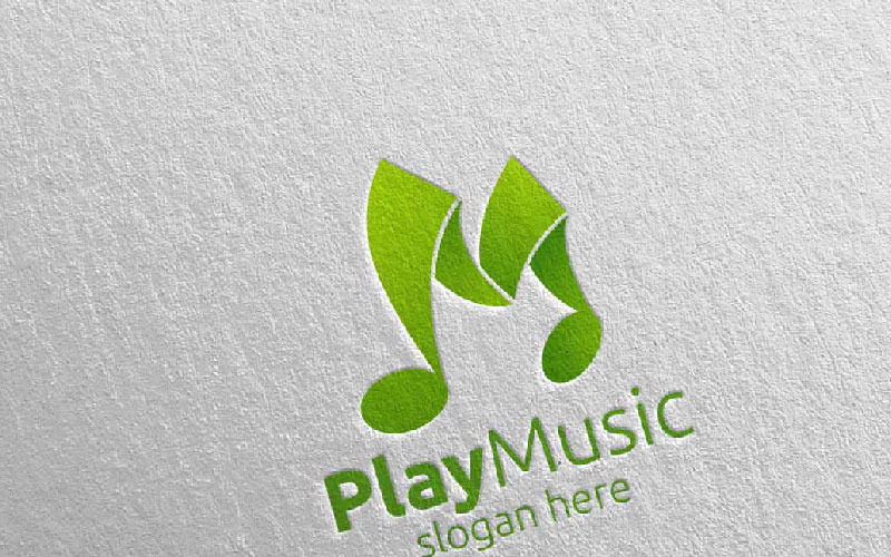 Muziek met Note Concept 70 Logo sjabloon