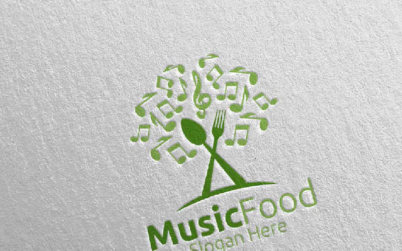 Download Шаблон логотипа "Tree Healthy Food for Restaurant or Cafe 9 Logo Template" / Tree Healthy Food for Restaurant or Cafe 9 Logo Template - Шаблон логотипа на тему графика food logo fork fresh cafe catering chef cooking restaurant knife diet eat eco green kitchen vegetarian spoon supplement nutrition tree
