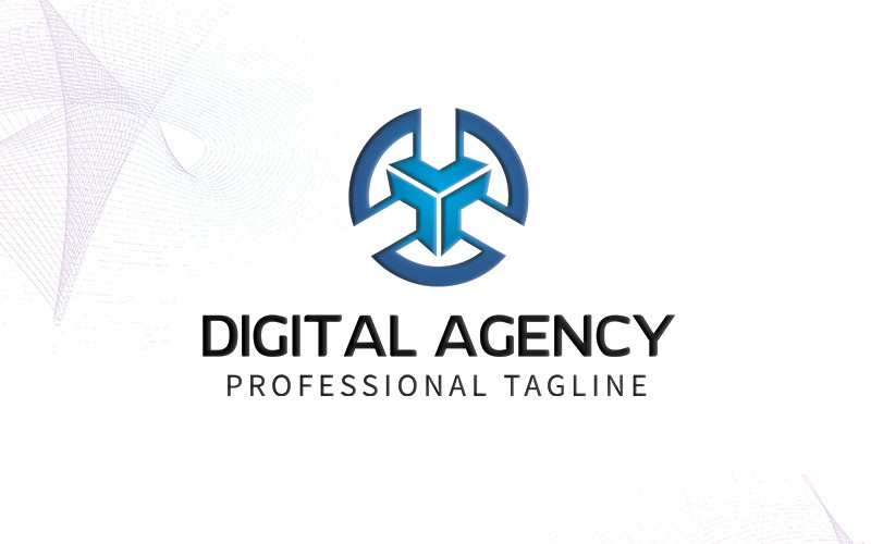 Download Шаблон логотипа "Agency Logo Template" / Agency Logo Template - Шаблон логотипа на тему графика agency app blue brand identity branding business logo design circle clean concept creative custom dynamic flow industry letter marketing media