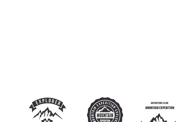 Berg und Abenteuer erkunden Logo-Vorlage