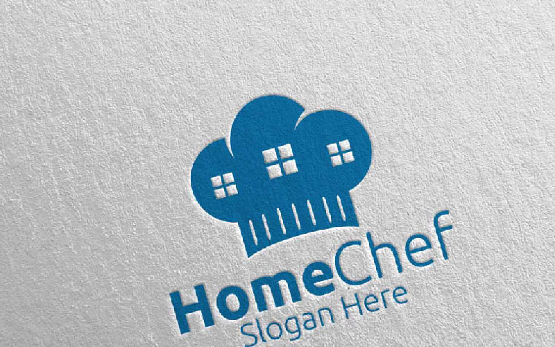 Download Шаблон логотипа "Chef Home Food  for Restaurant or Cafe 30 Logo Template" / Chef Home Food  for Restaurant or Cafe 30 Logo Template - Шаблон логотипа на тему графика food logo fork fresh cafe catering chef cooking restaurant knife diet eat green kitchen home vegetarian spoon supplement nutrition vegan