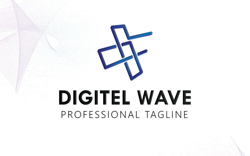 Download Шаблон логотипа "Digitel Wave Logo Template" / Digitel Wave Logo Template - Шаблон логотипа на тему графика communication design digital sound flat fun human it media play point radio social studio t-shirt talk television tv w wave