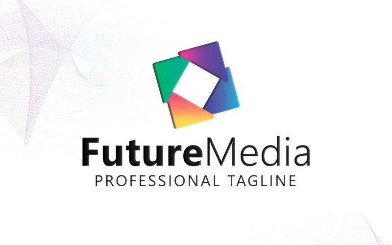 Download Шаблон логотипа "FutureMedia Logo Template" / FutureMedia Logo Template - Шаблон логотипа на тему графика agency app blue brand branding company consulting cube design future identity logo logotype media multimedia software square studio tech technology