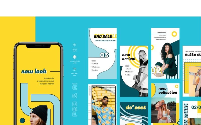 Download Шаблон для соцсетей "Hara - Pop Art Instagram Stories Social Media Template" / Hara - Pop Art Instagram Stories Social Media Template - Шаблон для соцсетей на тему графика 