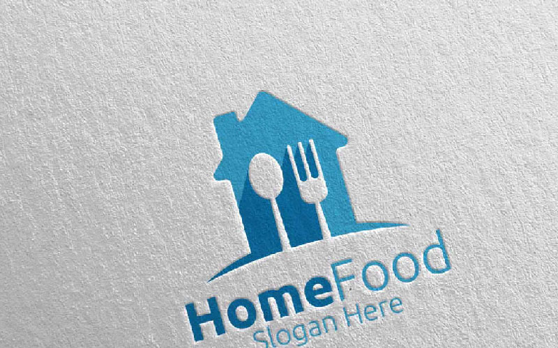 Download Шаблон логотипа "Home Food  for Restaurant or Cafe 28 Logo Template" / Home Food  for Restaurant or Cafe 28 Logo Template - Шаблон логотипа на тему графика food logo fork fresh cafe catering chef cooking restaurant knife diet eat green kitchen home vegetarian spoon supplement nutrition vegan