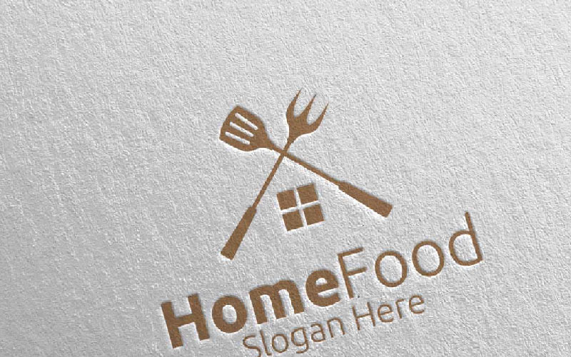 Download Шаблон логотипа "Home Food  for Restaurant or Cafe 29 Logo Template" / Home Food  for Restaurant or Cafe 29 Logo Template - Шаблон логотипа на тему графика food logo fork fresh cafe catering chef cooking restaurant knife diet eat green kitchen home vegetarian spoon supplement nutrition vegan