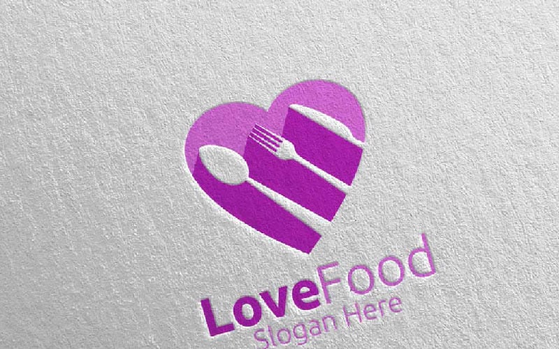 Älskar hälsosam mat för restaurang eller café 1-logotypmall