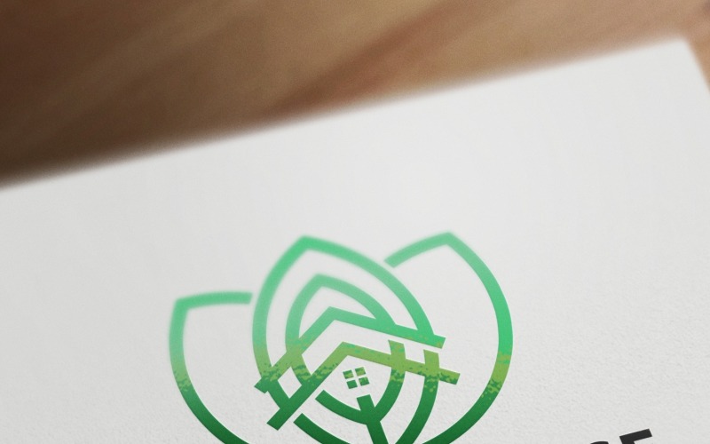 Download Шаблон логотипа "Nature House Logo Template" / Nature House Logo Template - Шаблон логотипа на тему графика agency branding build building business city company construction corporate eco ecology economy elegant estate green group habitat home house landscape