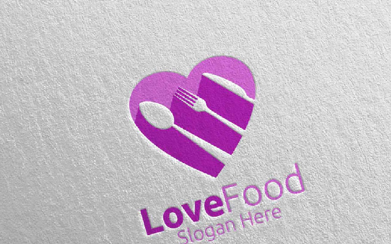 Uwielbiam zdrową żywność dla szablonu Logo restauracji lub kawiarni 1