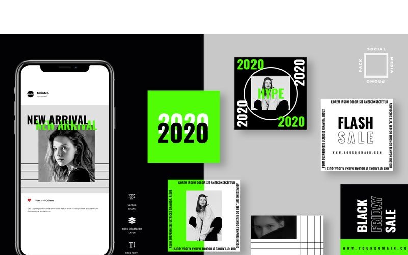 Download Шаблон для соцсетей "Ten - Duo Tone Instagram Post Social Media Template" / Ten - Duo Tone Instagram Post Social Media Template - Шаблон для соцсетей на тему графика 