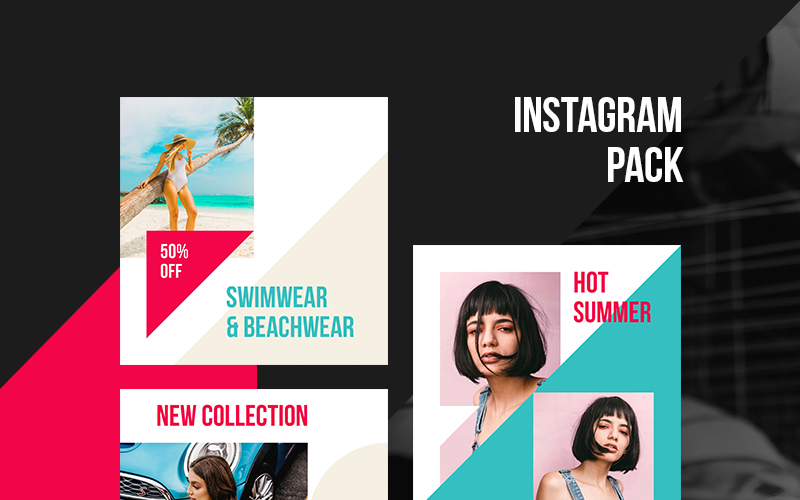 Triangel Instagram-mallar för sociala medier