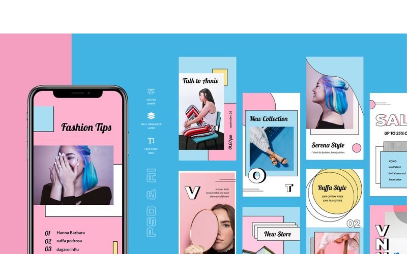 Download Шаблон для соцсетей "Vennon - Pop Art Instagram Stories Social Media Template" / Vennon - Pop Art Instagram Stories Social Media Template - Шаблон для соцсетей на тему графика 