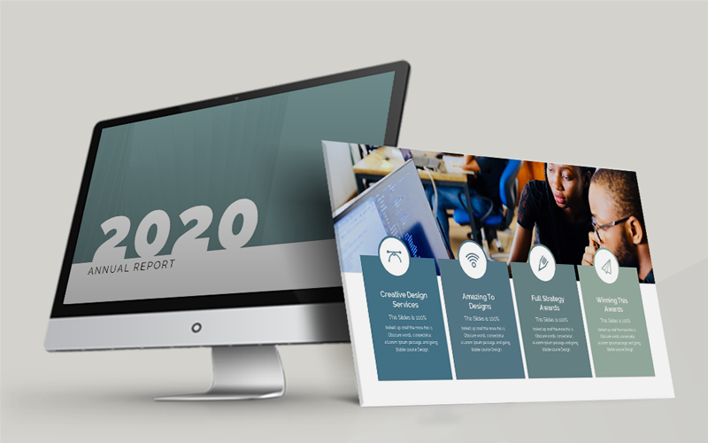 Annul Report-2020 Modèle PowerPoint