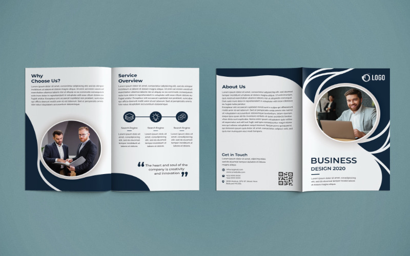 Download Фирменный стиль "Bifold Brochure Design - Corporate Identity Template" / Bifold Brochure Design - Corporate Identity Template - Фирменный стиль на тему графика corporate business agency brochure bifold bi-fold bifoldbrochure marketing company bi 2fold brochuredesign a4 a4brochure print-ready psd template professional internet creative