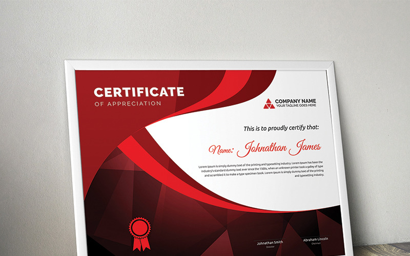 Download Шаблон сертификата "Curvy Abstract Certificate Template" / Curvy Abstract Certificate Template - Шаблон сертификата на тему графика certificate corporate decorative diploma elegant excellence frame graduation green modern multicolor ornament ornaments paper print ready template professional red simple
