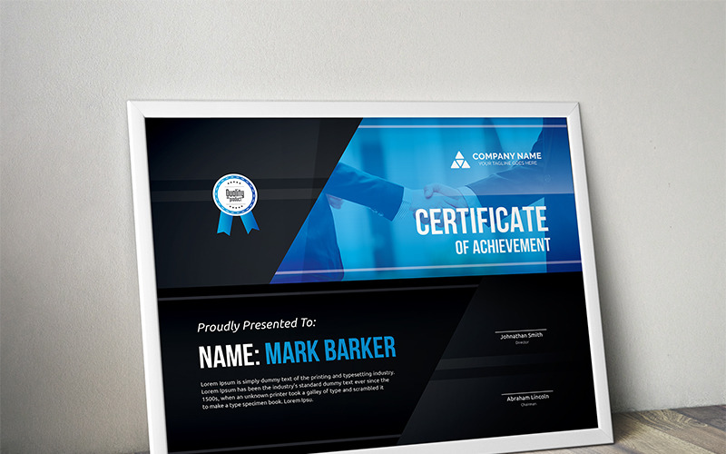 Download Шаблон сертификата "Geometric Corporate Certificate Template" / Geometric Corporate Certificate Template - Шаблон сертификата на тему графика certificate corporate decorative diploma elegant excellence frame graduation green modern multicolor ornament ornaments paper print ready template professional red simple