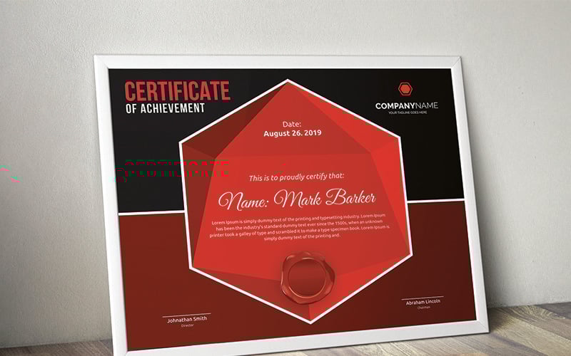 Hexagonal Modern Certificate Template