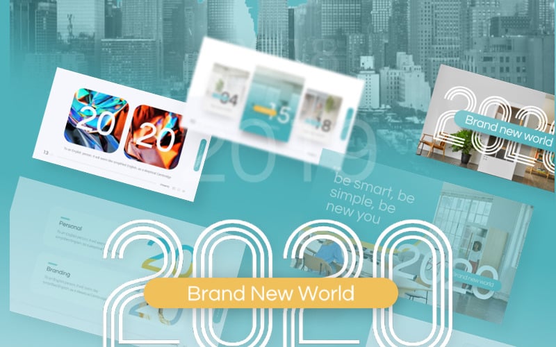2020 Yeni Marka Çok Amaçlı Sunum PowerPoint şablonu