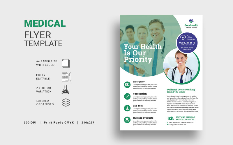 Download Фирменный стиль "Medical Flyer - Corporate Identity Template" / Medical Flyer - Corporate Identity Template - Фирменный стиль на тему графика medical flyer template healthcard care clinic dental dentist doctor hospital service supplies surgery treatment pharmaceutical pharmacy