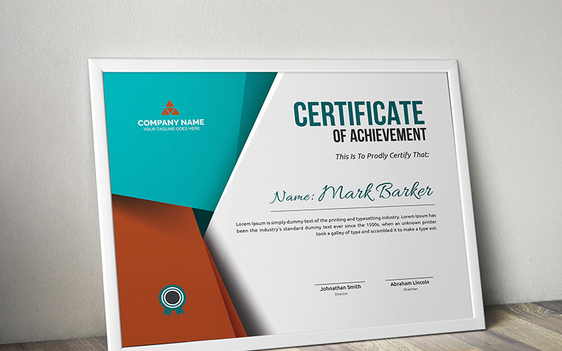 Download Шаблон сертификата "Modern Corporate Certificate Template" / Modern Corporate Certificate Template - Шаблон сертификата на тему графика certificate corporate decorative diploma elegant excellence frame graduation green modern multicolor ornament ornaments paper print ready template professional red simple