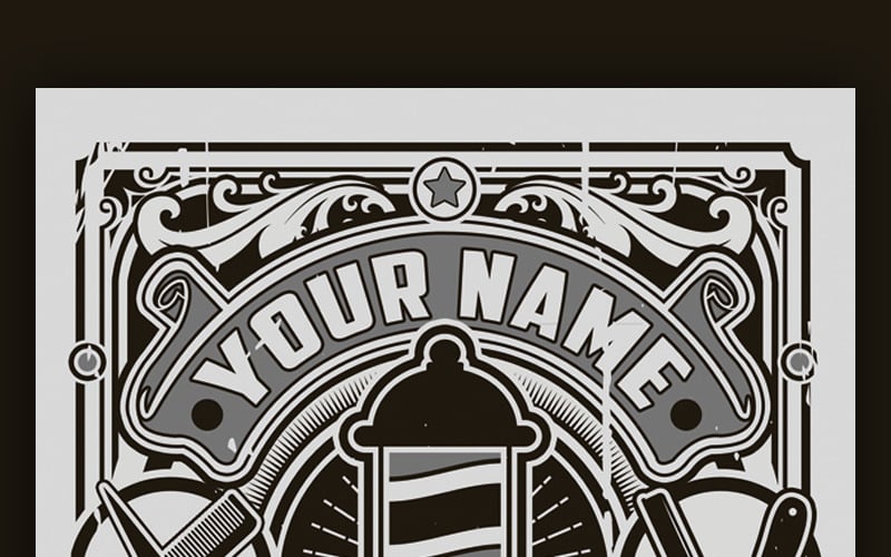 Retro Barber Shop Flyer - Corporate Identity Template